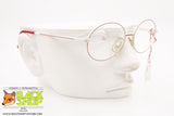 METALVISTA mod. 1249 209, Vintage oval eyeglass frame white & red underlined, New Old Stock 1970s