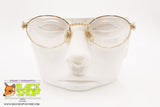 WEST POINT mod. 327 1, Vintage oval eyeglass frame golden high design, New Old Stock 1990s