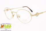 WEST POINT mod. 327 1, Vintage oval eyeglass frame golden high design, New Old Stock 1990s