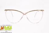 ESSENCE by INDO mod. 415 VIOLET, Women's cat eye frame golden eyebrows bar, Made in Japan, New Old Stock