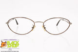 GIANNI VERSACE mod. H11 27M, Vintage oval eyeglass frame satin silver & brown dappled, Vintage Preowned