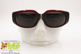 CHARME mod. 7222 oversize polygonal sunglasses Burgundy Red acetate with logos on arms, Deadstock 1980s sunnies