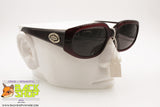 CHARME mod. 7222 oversize polygonal sunglasses Burgundy Red acetate with logos on arms, Deadstock 1980s sunnies
