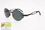 CHARRO mod. CH 09-1, Vintage sunglasses steampunk black round lenses, New Old Stock 1990s