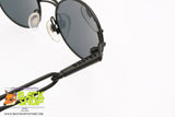 CHARRO mod. CH 09-1, Vintage sunglasses steampunk black round lenses, New Old Stock 1990s
