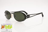 WEST COAST Mod. 246 611 Vintage oval Sunglasses, black metal frame, New Old Stock 1990s