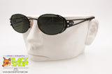 WEST COAST Mod. 246 611 Vintage oval Sunglasses, black metal frame, New Old Stock 1990s