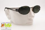 WEST COAST Mod. 246 611 Vintage oval Sunglasses, black metal frame, New Old Stock 1990s