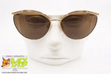 LUXOTTICA mod. 7566 G211, Vintage women sunglasses semi-round, 18K GEP golden plated, New Old Stock 1980s