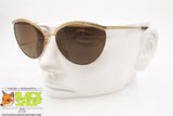 LUXOTTICA mod. 7566 G211, Vintage women sunglasses semi-round, 18K GEP golden plated, New Old Stock 1980s