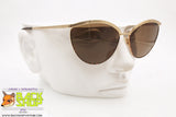 LUXOTTICA mod. 7566 G211, Vintage women sunglasses semi-round, 18K GEP golden plated, New Old Stock 1980s
