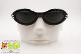 CLARK by TREVI mod. 915 2 Vintage Sunglasses, Women black e silver oval, New Old Stock 1990s