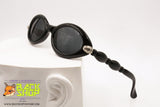 CLARK by TREVI mod. 915 2 Vintage Sunglasses, Women black e silver oval, New Old Stock 1990s