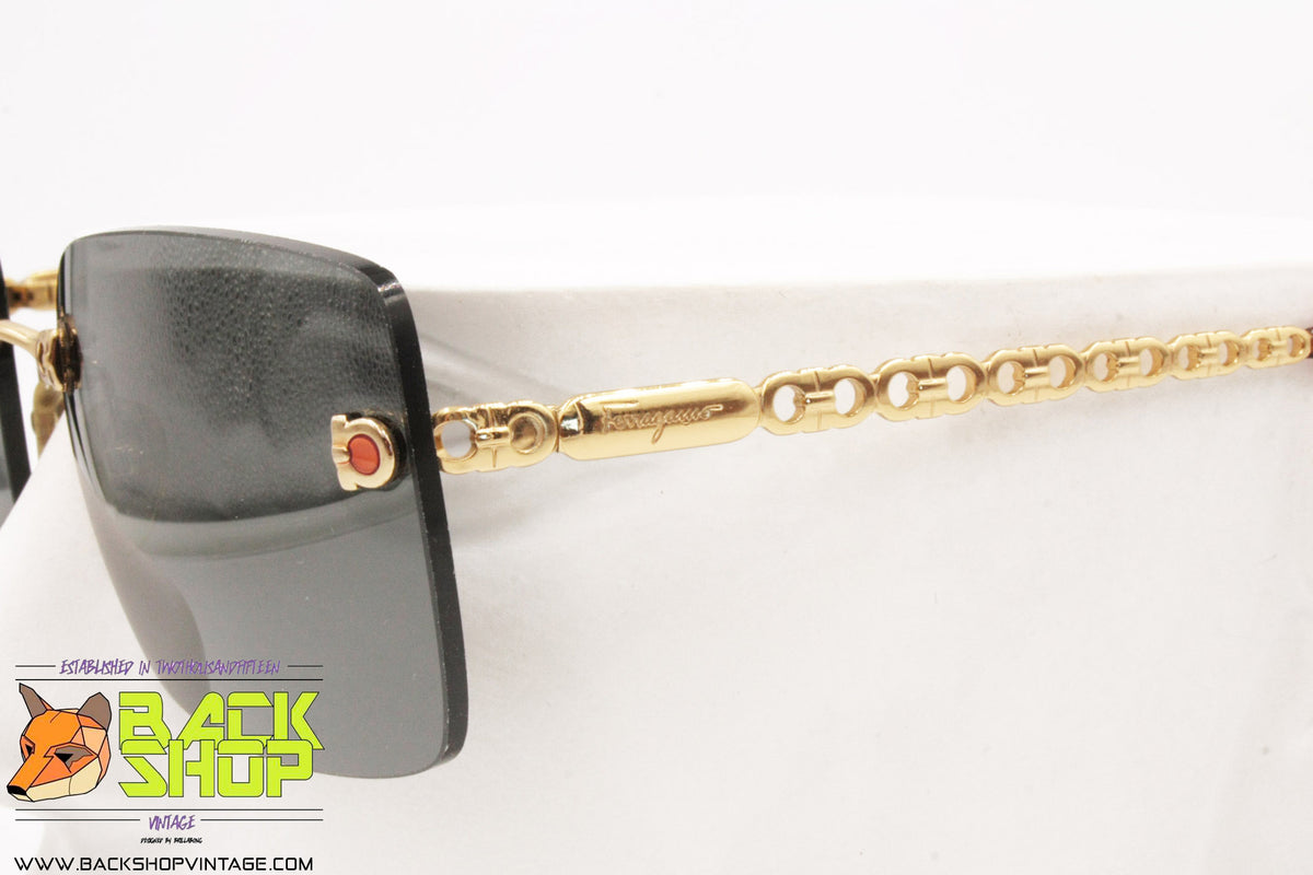 Salvatore Ferragamo COLLECTORS vintage Rimless Sunglasses Salvatore Ferragamo Vintage Rimless Crystal Embellished  main image 4