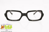 Authentic 1960s black lucite glasses frame, rectangular rims three-dimensional effect, New Old Stock