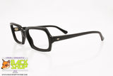 Authentic 1960s black lucite glasses frame, rectangular rims three-dimensional effect, New Old Stock