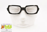 Authentic 1960s black lucite glasses frame, rectangular rims three-dimensional effect, New Old Stock