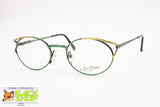 Vintage 80s ESPRESSIONI made in Italy oval modern frame Green, Black, Golden, Deadstock 1980s
