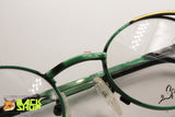 Vintage 80s ESPRESSIONI made in Italy oval modern frame Green, Black, Golden, Deadstock 1980s