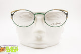 Vintage 80s ESPRESSIONI made in Italy oval modern frame Green, Black, Golden, Deadstock 1980s