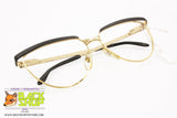 METALFLEX mod. G&G 1, Vintage eyeglass frame women satin black golden, New Old Stock 1980s