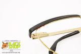 METALFLEX mod. G&G 1, Vintage eyeglass frame women satin black golden, New Old Stock 1980s