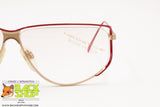 NEOSTYLE mod. JET 33 865 Vintage 80s glasses frame eyeglass, Half rimmed lenses & red/gold avant garde, New Old Stock