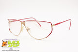 NEOSTYLE mod. JET 33 865 Vintage 80s glasses frame eyeglass, Half rimmed lenses & red/gold avant garde, New Old Stock