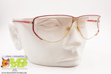 NEOSTYLE mod. JET 33 865 Vintage 80s glasses frame eyeglass, Half rimmed lenses & red/gold avant garde, New Old Stock