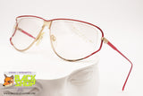 NEOSTYLE mod. JET 33 865 Vintage 80s glasses frame eyeglass, Half rimmed lenses & red/gold avant garde, New Old Stock