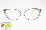 DIVINA mod. 106 Made in Italy, Elegant cat eye frame eyeglass, underlined & adorned with strass, New Old Stock 1970s