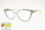DIVINA mod. 106 Made in Italy, Elegant cat eye frame eyeglass, underlined & adorned with strass, New Old Stock 1970s