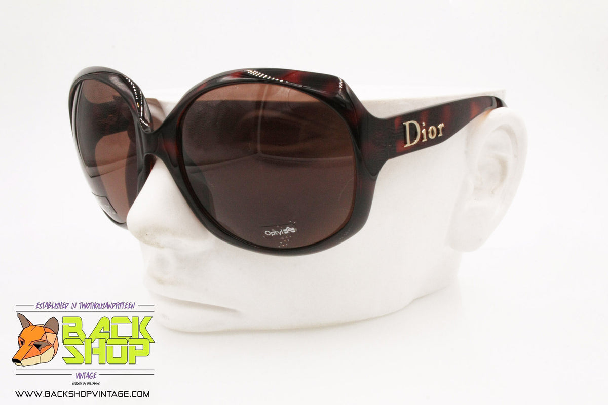 Dior Women Sunglasses - NEW 80s Vintage - outlet Oversized Black/Brown/Sprinkled Gold - CD Logo - Optyl Frame Germany - Ladies Gift - Model 249