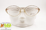 Genny 589 5174 Women Vintage Eyeglasses frame, Golden/Silver & Brown designer temples, New Old Stock 1980s
