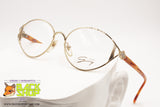 Genny 589 5174 Women Vintage Eyeglasses frame, Golden/Silver & Brown designer temples, New Old Stock 1980s