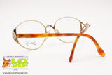 Genny 589 5174 Women Vintage Eyeglasses frame, Golden/Silver & Brown designer temples, New Old Stock 1980s