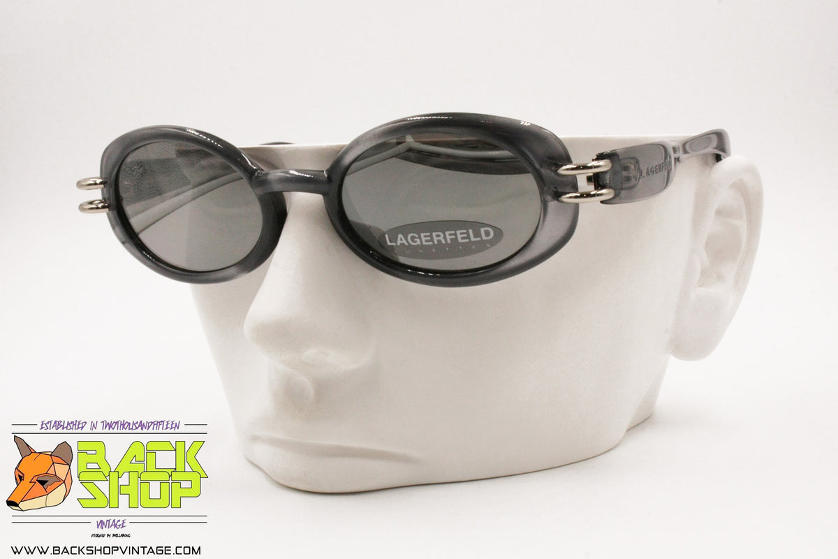 Vintage Karl Lagerfeld Eyeglasses VINTAGE KARL LAGERFELD L 4610 B BLUE OVAL SUNGLASSES MADE IN  main image 3