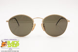 HUGO BOSS mod. 4760 40 Vintage Sunglasses round pantos, golden satin frame holed bridge, New Old Stock 1990s