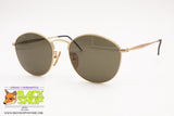 HUGO BOSS mod. 4760 40 Vintage Sunglasses round pantos, golden satin frame holed bridge, New Old Stock 1990s