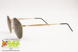 HUGO BOSS mod. 4760 40 Vintage Sunglasses round pantos, golden satin frame holed bridge, New Old Stock 1990s