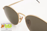 HUGO BOSS mod. 4760 40 Vintage Sunglasses round pantos, golden satin frame holed bridge, New Old Stock 1990s