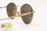 HUGO BOSS mod. 4760 40 Vintage Sunglasses round pantos, golden satin frame holed bridge, New Old Stock 1990s