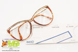 ESSENCE by INDO mod. 415 Women's cat eye frame golden eyebrows bar, Made in Japan, New Old Stock