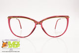 ESSENCE by INDO mod. 415 Women's cat eye frame golden eyebrows bar & cherry red acetate , Made in Japan, New Old Stock