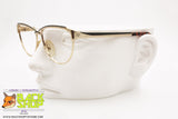 MARIO VALENTINO by METALFLEX mod. C.12 355 Vintage eyeglass frame women, golden & black, New Old Stock 1980s