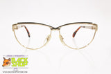 MARIO VALENTINO by METALFLEX mod. C.12 355 Vintage eyeglass frame women, golden & black, New Old Stock 1980s