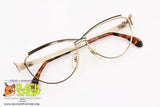 MARIO VALENTINO by METALFLEX mod. C.12 355 Vintage eyeglass frame women, golden & black, New Old Stock 1980s