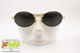 LOZZA mod. SL1082 Vintage oval Sunglasses, Black & Gold piquet effect, New Old Stock