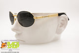 LOZZA mod. SL1082 Vintage oval Sunglasses, Black & Gold piquet effect, New Old Stock