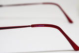 Red satin THINK PINK sunglasses glasses with black oval lenses, iridescent frame ful vue deadstock vintage 90s